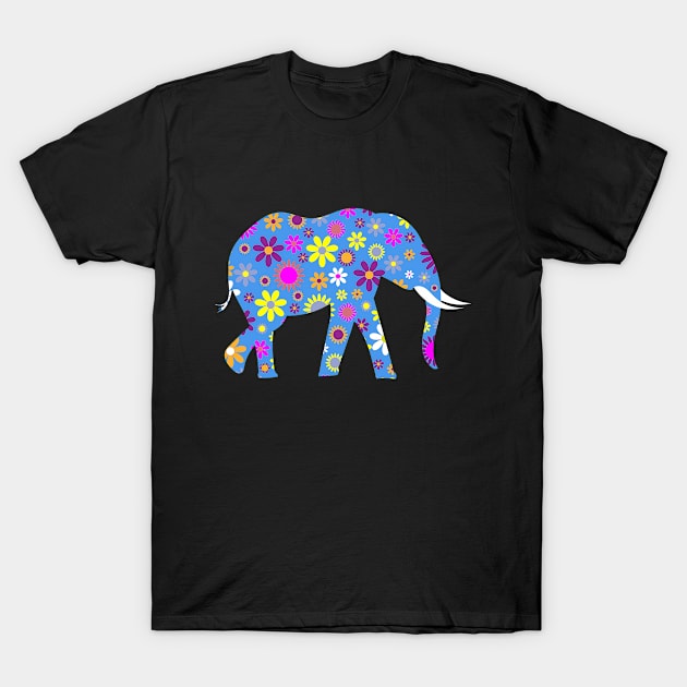 Cute Elephant Floral Design - Unique Gift Ideas T-Shirt by Cartba